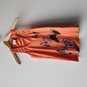 Dolce & Gabbana Orange Tank Top with Butterfly Design